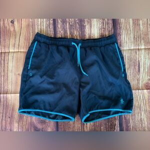 SOLD ✅ Penguin Men's Elastic Waist Side Pockets Brief Blue Swimwear Shorts Sz: L